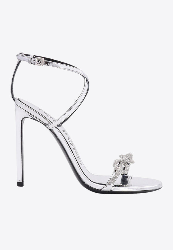 Tom Ford 105 Crystal Chain Metallic Leather Sandals Silver W2406LCL234S_1G004