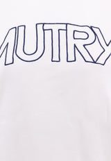 Autry Logo Embroidered Crewneck Sweatshirt White SWIW408W_408W