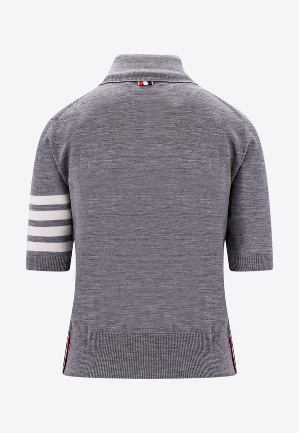 Thom Browne 4-bar Stripes High-Neck Sweater Gray FKA434AY1014_055
