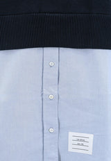 Thom Browne 4-bar Stripes Layered Shirt Dress Blue FKD156AY3007_415
