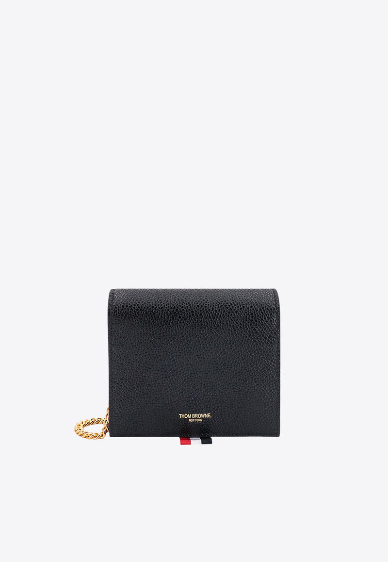 Thom Browne Logo Stamped Leather Cardholder Black FAW103A00198_001