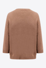 Valentino V-neck Knitted Cashmere Sweater Beige 3B3KC47X82Y_954