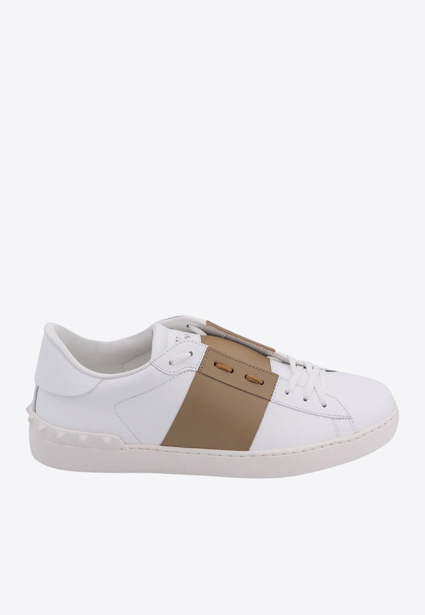 Valentino Open Low-Top Leather Sneakers White 3Y2S0830BLU_MLQ