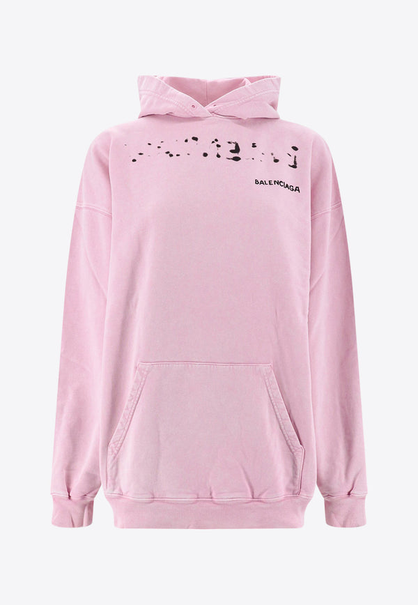 Balenciaga Hand-Drawn Logo Hooded Sweatshirt Pink 578135TOVO6_3204