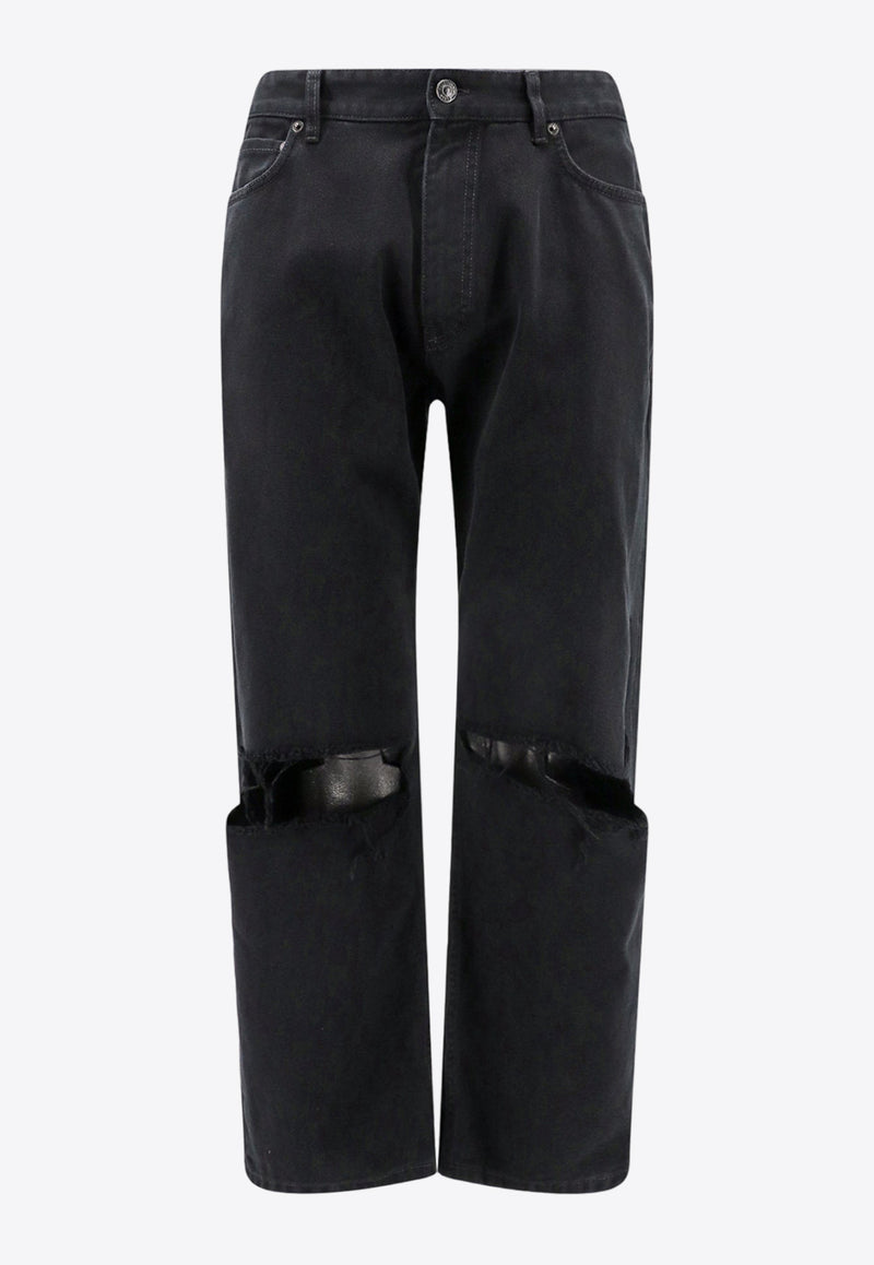 Balenciaga Loose-Fit Buckle Pants Black 745149TNW11_1700