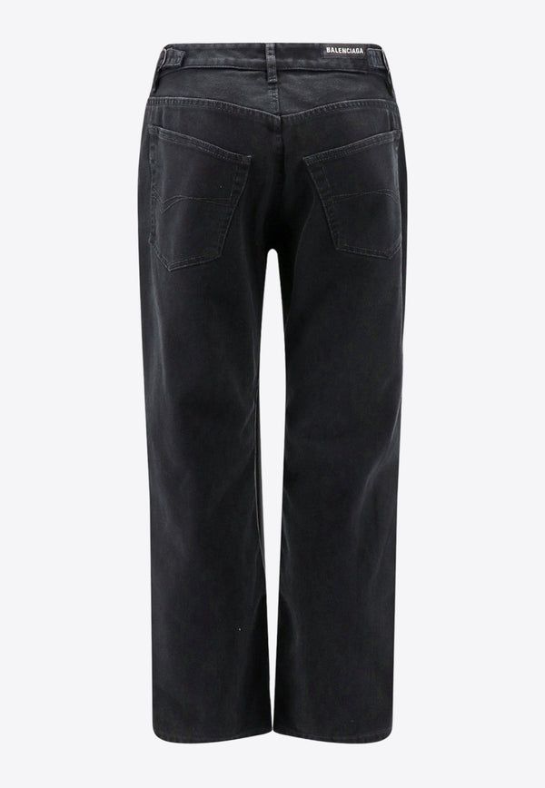 Balenciaga Loose-Fit Buckle Pants Black 745149TNW11_1700