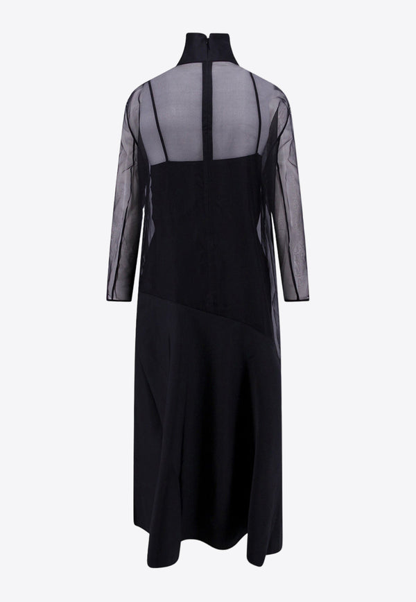 Khaite Bellamy Silk Midi Dress Black 5365384_200