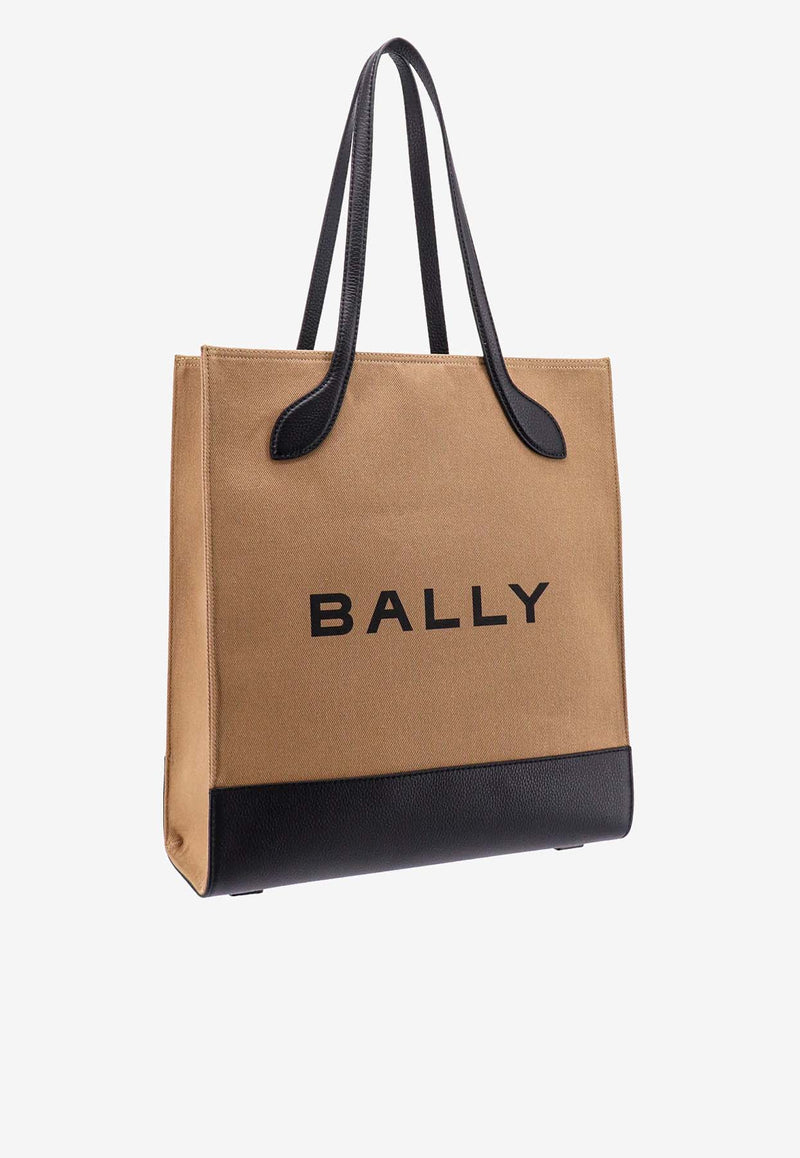 Bally Logo Print Canvas Tote Bag Brown WAE02WCV034_I113O