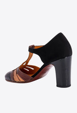 Chie Mihara Wance 85 Mary-Jane Leather Pumps Black WANCE_CAFE