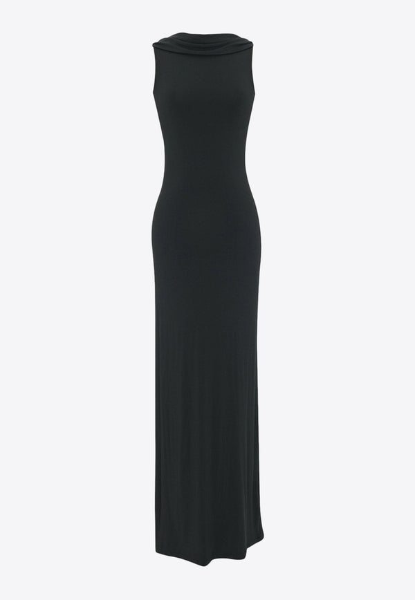 Saint Laurent Draped Maxi Dress Black 756792Y37BO_1000