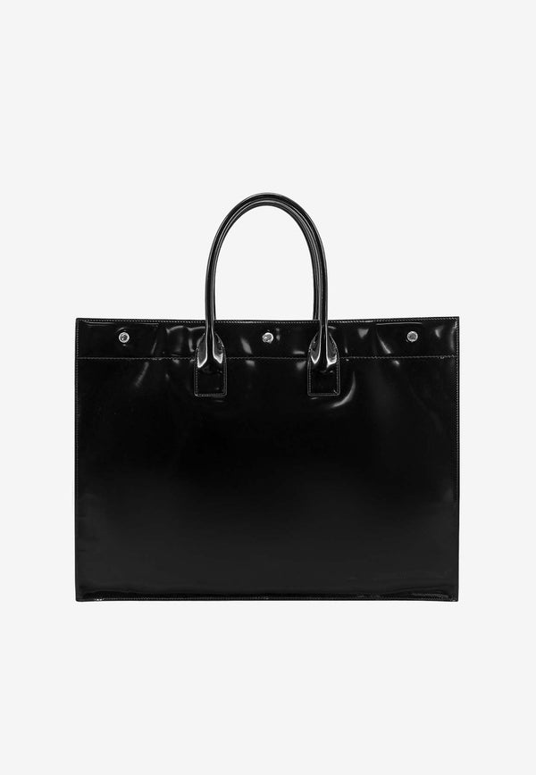 Saint Laurent Rive Gauche Leather Tote Bag Black 587273AACP2_1000