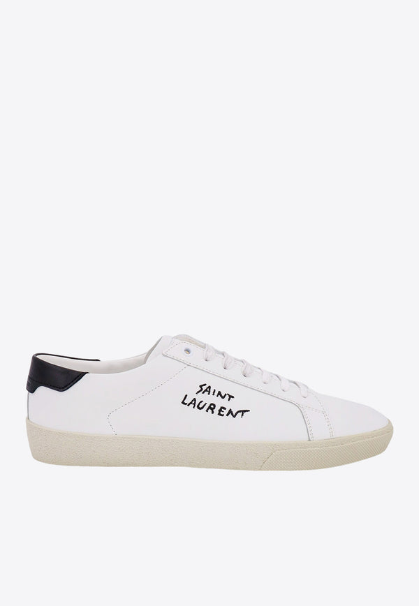 Saint Laurent Court Classic SL/06 Leather Low-Top Sneakers White 610685AABEE_9061