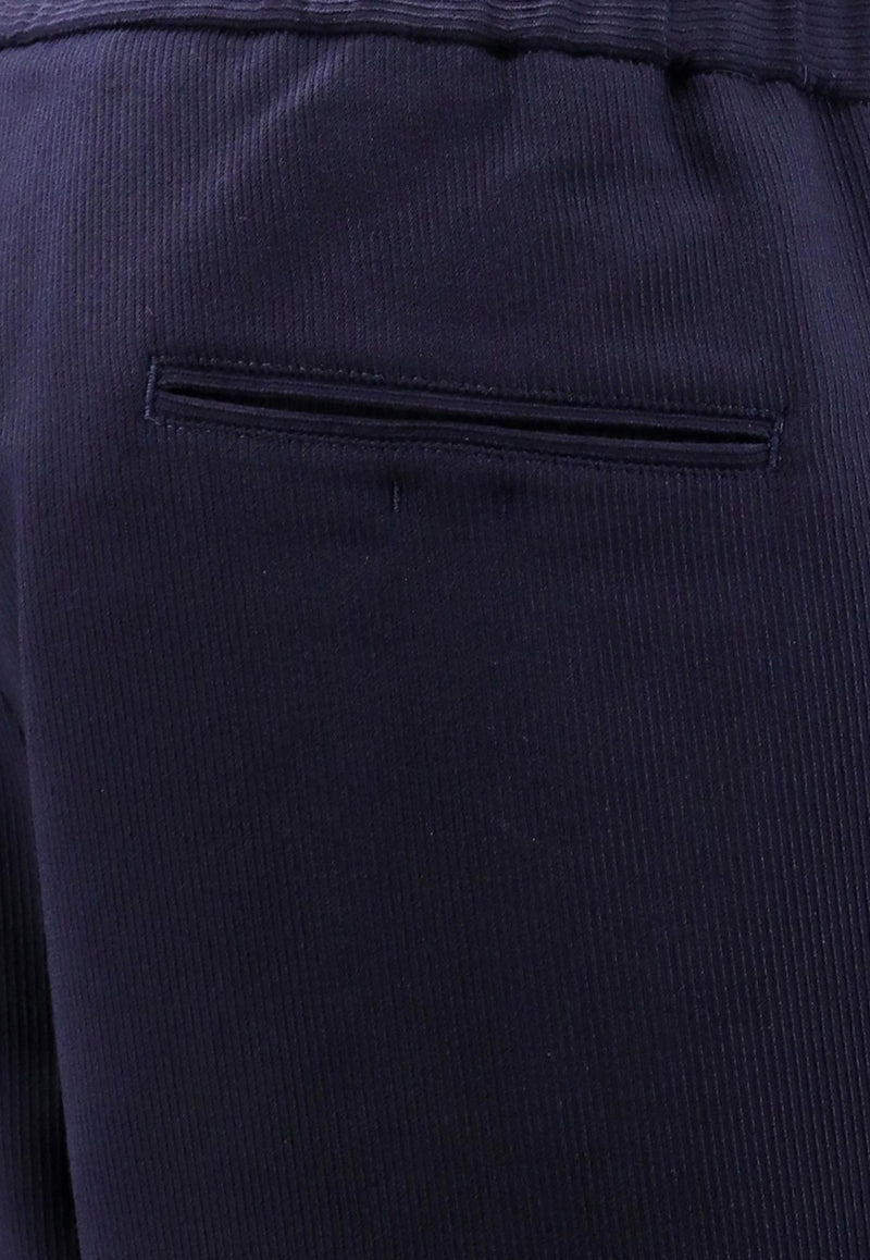 Giorgio Armani Tapered Ribbed Wool-Blend Pants Blue 3WGPP0XKT04DW_UBWF
