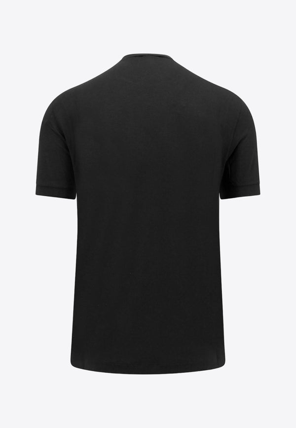 Giorgio Armani Logo Embroidered Basic T-shirt Black 3GST52SJP4Z_UC99