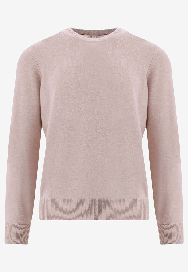 Brunello Cucinelli Rib Knit Cashmere Sweater  Beige M2200100_CS396