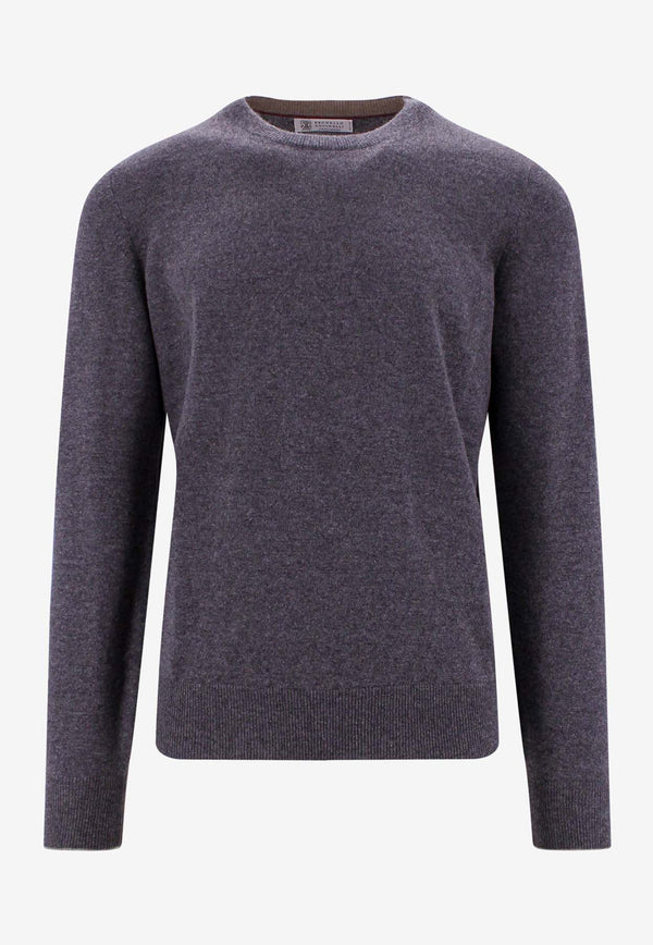 Brunello Cucinelli Cashmere Crewneck Sweater Gray M2200100_CO218