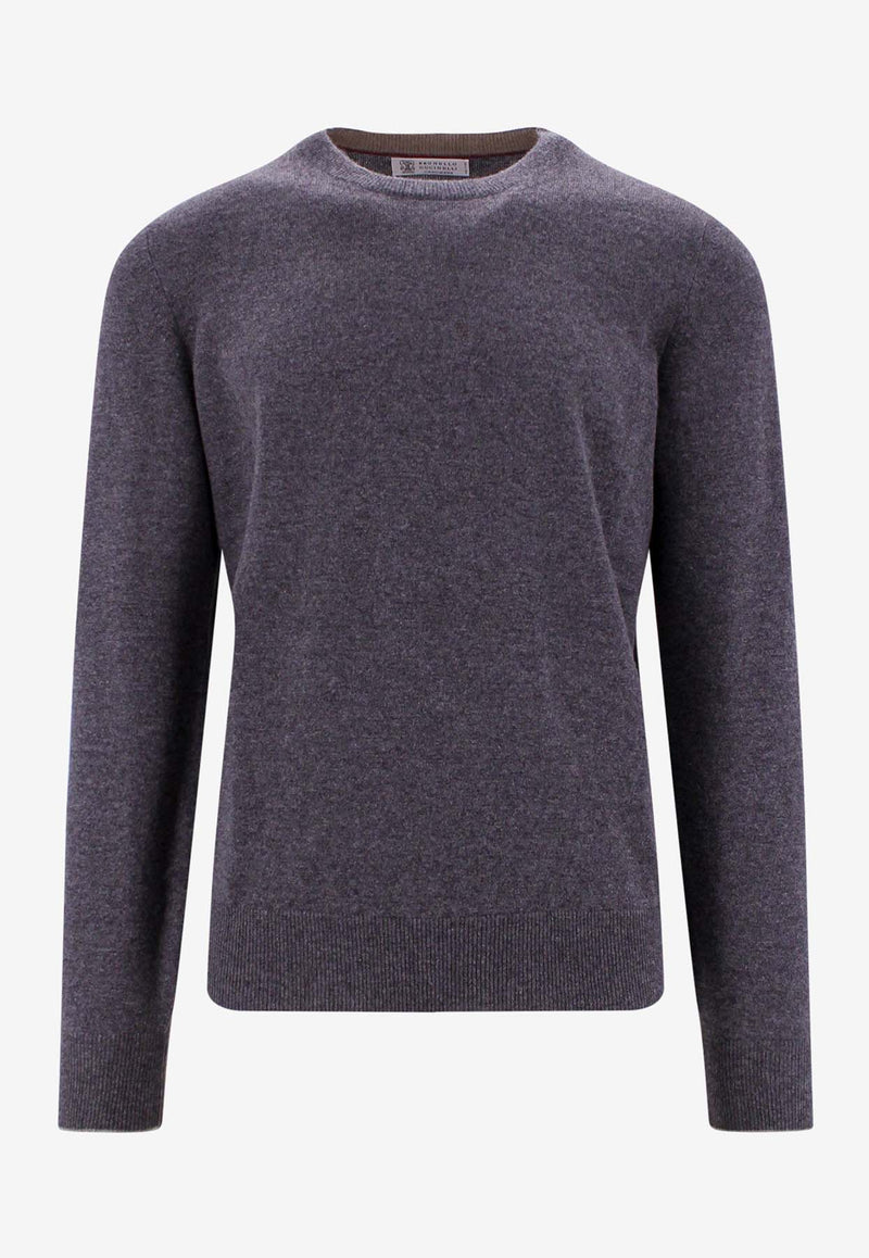 Brunello Cucinelli Cashmere Crewneck Sweater Gray M2200100_CO218