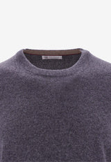 Brunello Cucinelli Cashmere Crewneck Sweater Gray M2200100_CO218