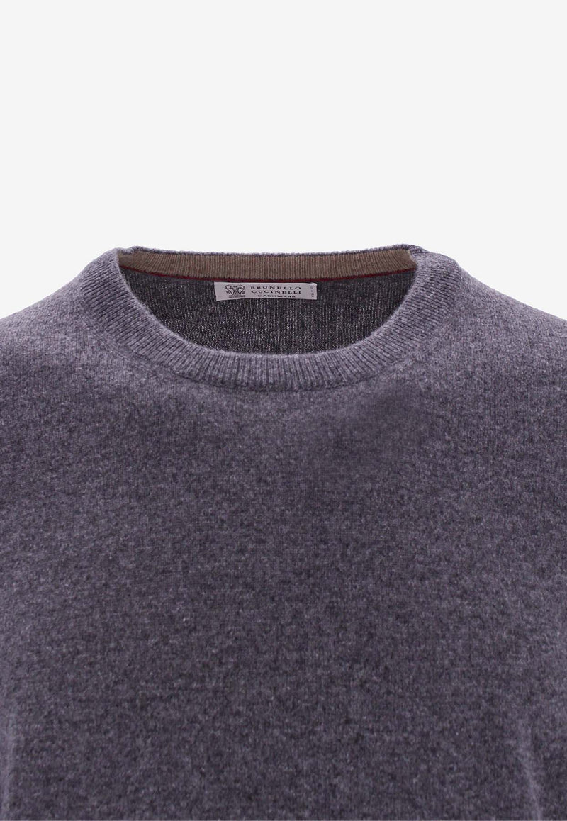 Brunello Cucinelli Cashmere Crewneck Sweater Gray M2200100_CO218