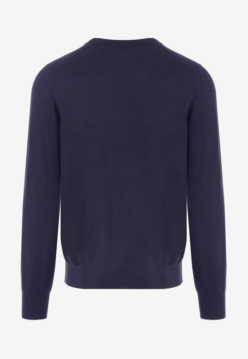 Brunello Cucinelli Cashmere Crewneck Sweater Blue M2300100_CW425