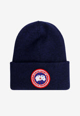 Canada Goose Logo Patch Ribbed Beanie Blue CG6936M_151