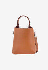 Tod's Micro Top Handle Bag in Hammered Leather Brown XBWAPAT9000QRI_9P13