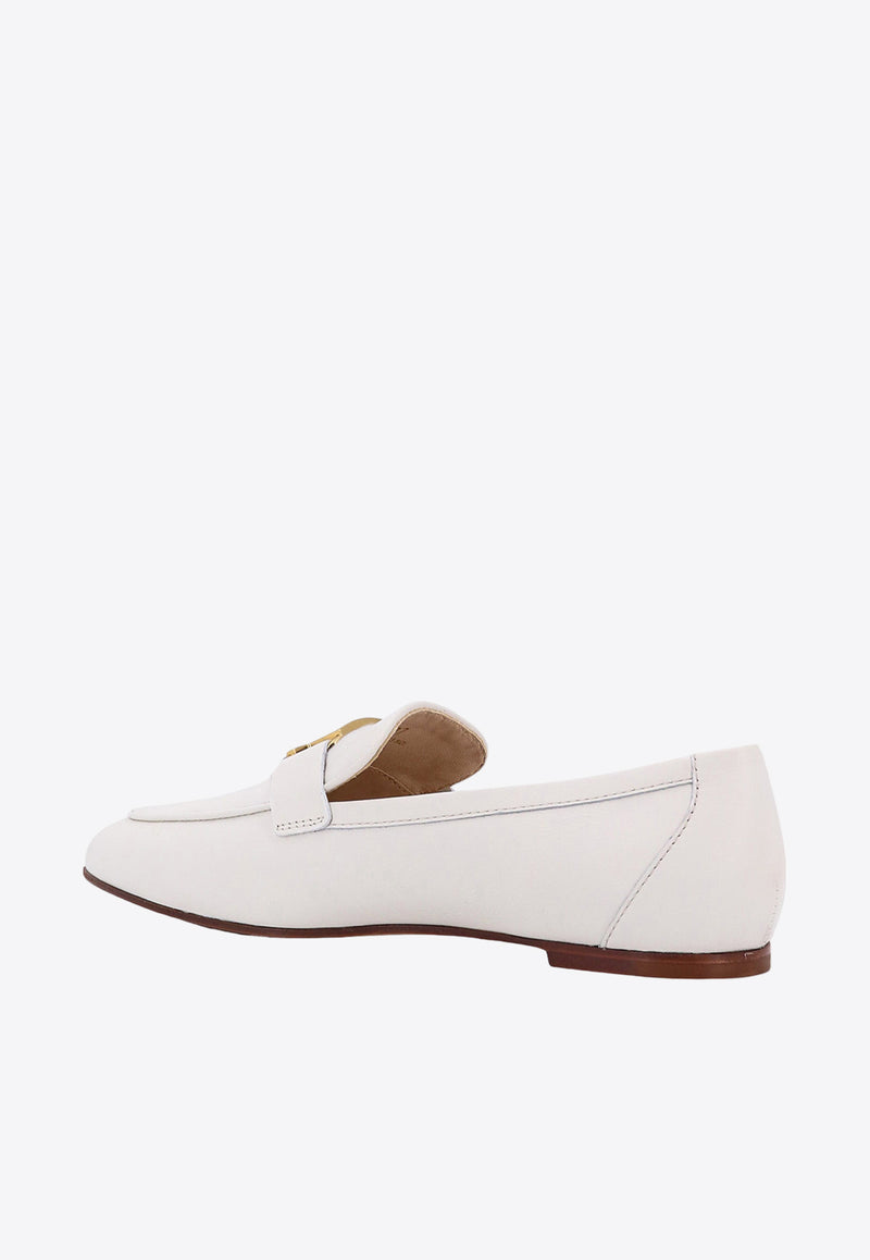 Tod's T Timeless Leather Loafers White XXW79A0GG90MID_B001