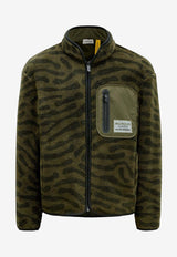 Moncler X Salehe Bembury Animal Print Zip-Up Teddy Jacket Green 8G00004M3282_833