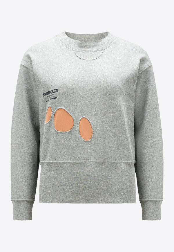 Moncler X Salehe Bembury Graphic Cut-Out Logo Sweatshirt Gray 8G00005M3281_912