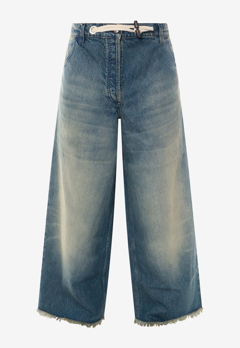 Moncler X Palm Angels Logo Patch Wide-Leg Faded Jeans Blue 2A00001M3414_780