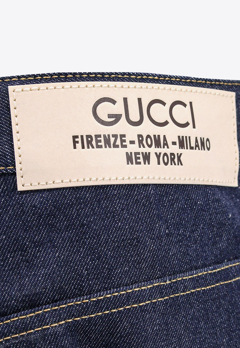 Gucci Logo-Patch Straight-Leg Jeans 758152XDCN6_4100