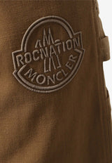 Moncler X Roc Nation Logo Embroidered Cargo Pants Brown 2A00002M3389_23L