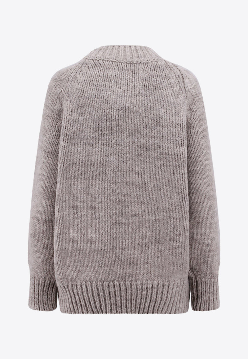 Maison Margiela Mock-Neck Knitted Wool Sweater Beige SI0GP0003S17802_119M