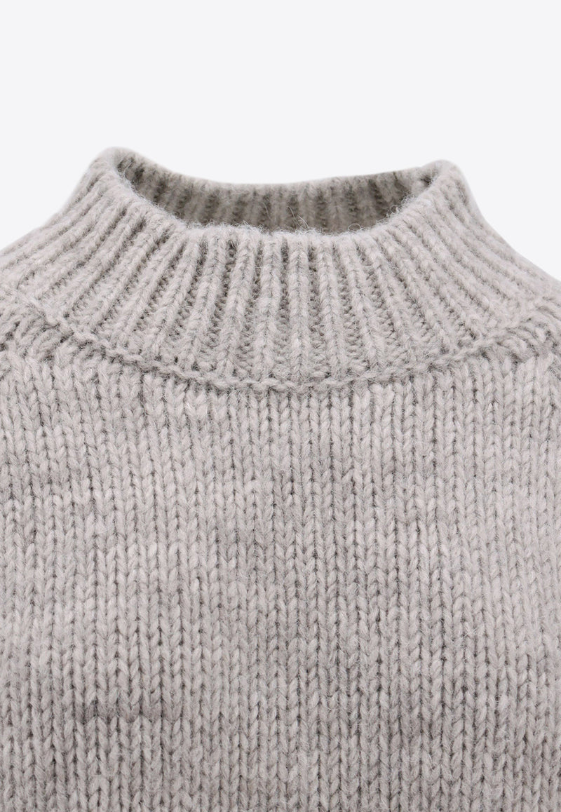 Maison Margiela Mock-Neck Knitted Wool Sweater Beige SI0GP0003S17802_119M