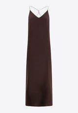 The Nina Studio Athena Silk Maxi Dress Brown ATHENA_CHOCOLATE