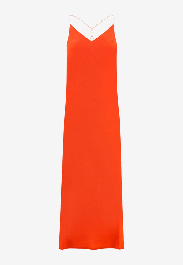 The Nina Studio Athena Silk Maxi Dress Orange ATHENA_ORANGE