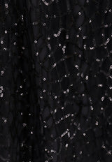 The Nina Studio The Mantis Sequin Embellished Maxi Dress Black THEMANTIS_NERO