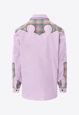 Maison Margiela Plaid Check Paneled Shirt Purple S67DT0008S43001_375