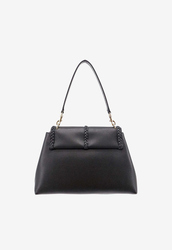 Chloé Medium Penelope Grained Leather Top Handle Bag Black C23US569K15_001