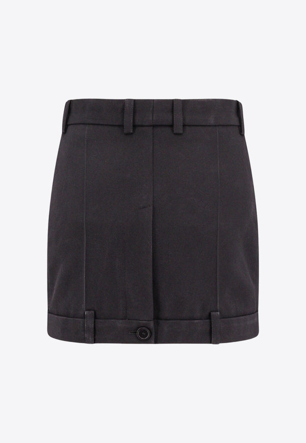 Balenciaga Deconstructed Wool Mini Skirt Black 768731TPT15_1000