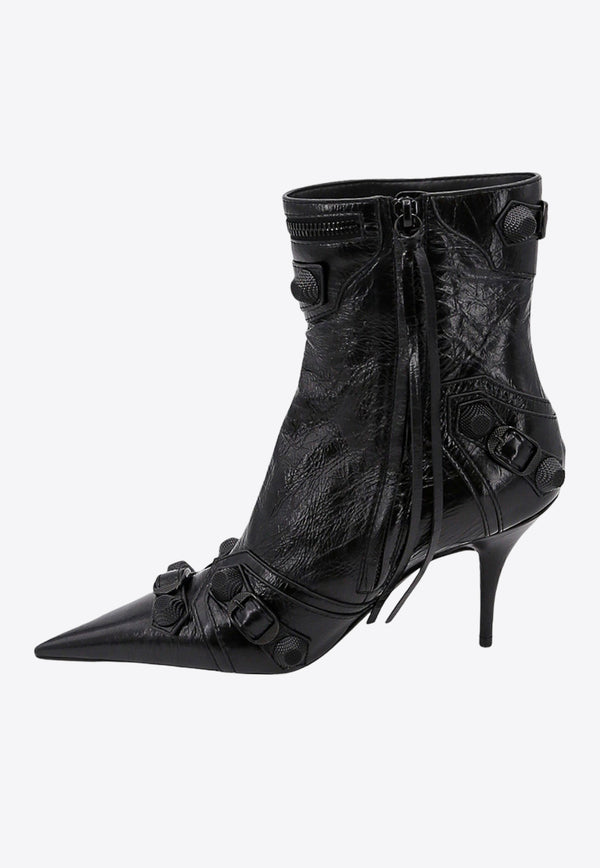 Balenciaga Cagole 90 Leather Ankle Boots Black 694379WBUA1_1010