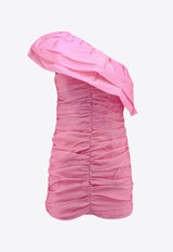 ROTATE One-Shoulder Ruched Mini Dress Pink 111181465_2307