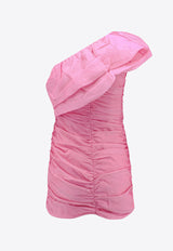 ROTATE One-Shoulder Ruched Mini Dress Pink 111181465_2307