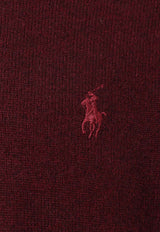 Polo Ralph Lauren Logo Embroidered Wool Sweater Bordeaux 710876714_006