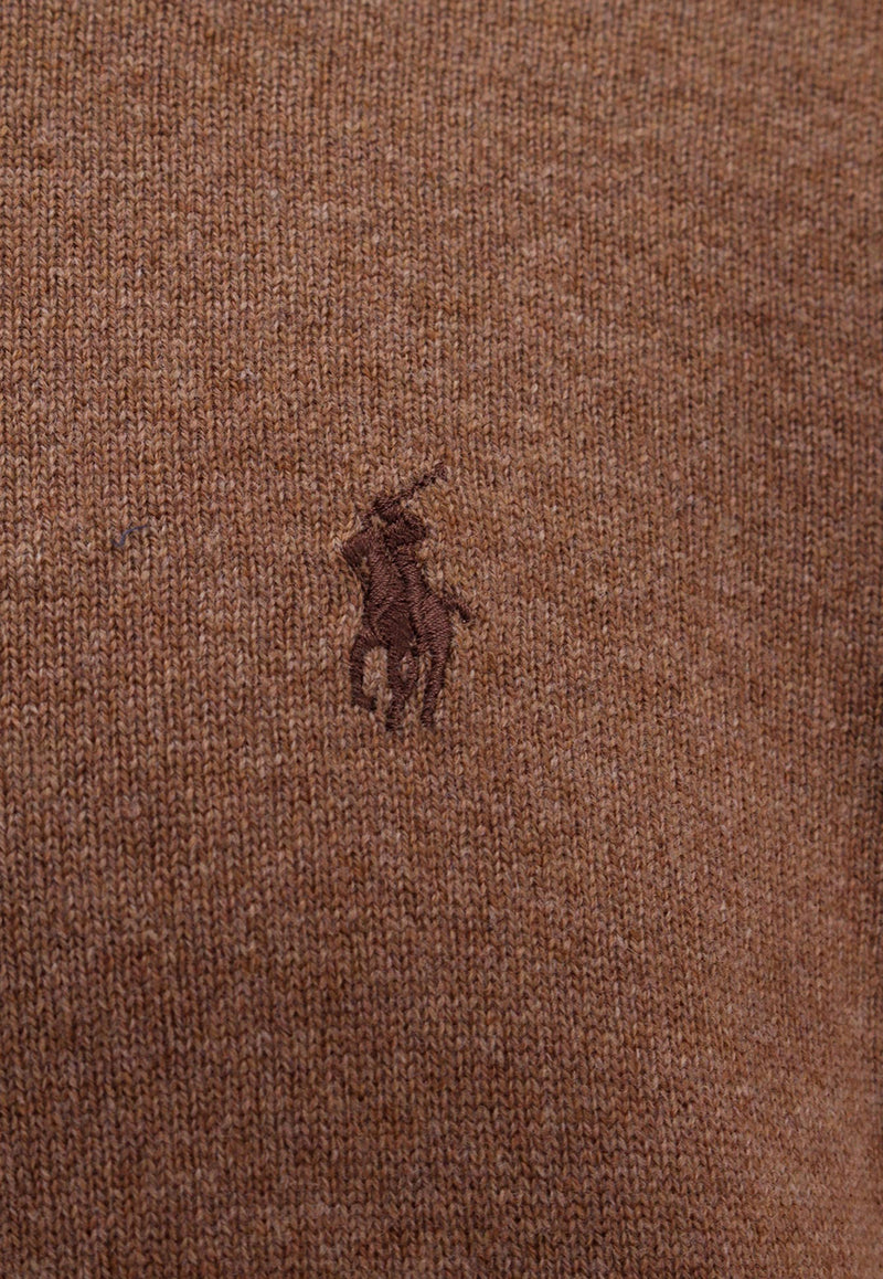 Polo Ralph Lauren Logo Embroidered Crewneck Sweater Brown 710876714_012