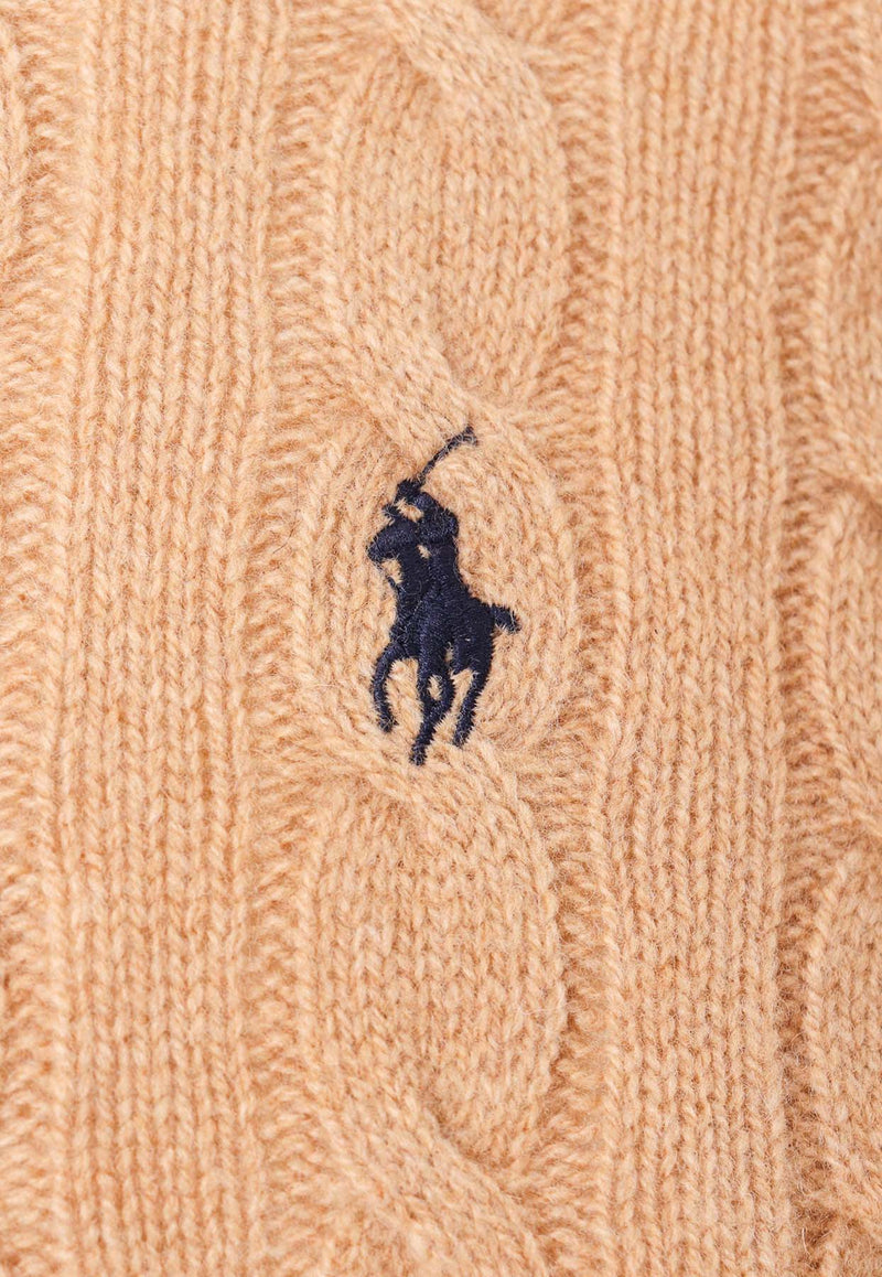 Polo Ralph Lauren Logo Embroidered Cable Knit Sweater Beige 710876762_009