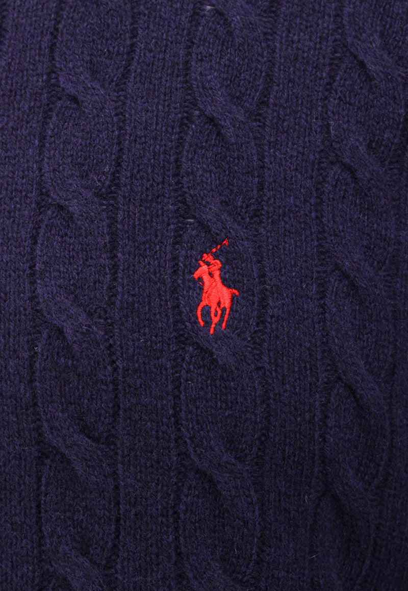 Polo Ralph Lauren Logo Embroidered Knitted Sweater Blue 710876836_005