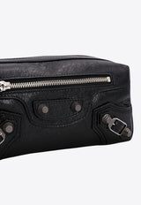 Balenciaga Le Cagole Leather Pouch Bag Black 763345210KR_1000