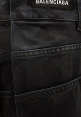 Balenciaga Wide-Leg Denim Pants Black 767983TNW11_1672