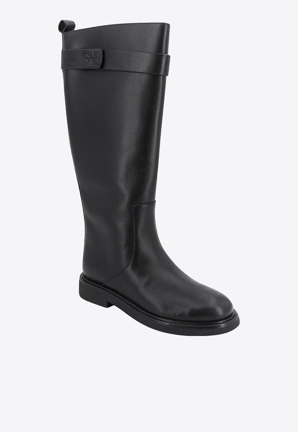Tory Burch Double T Utility Knee-High Boots Black 150030_006